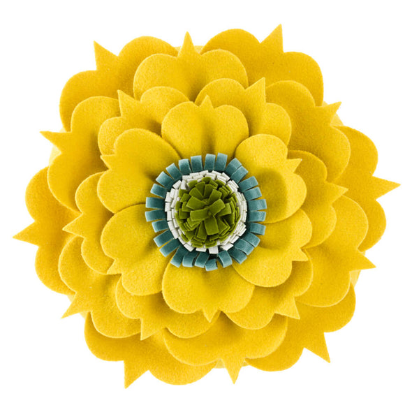 3D Handmade Jasmine Flower Round Accent Pillow with Insert