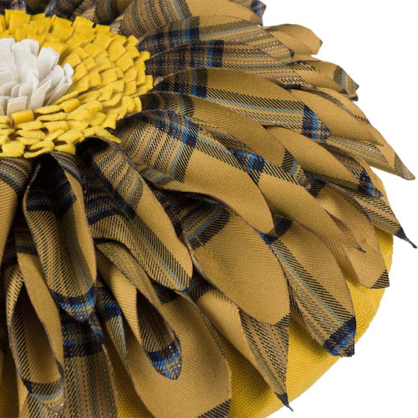 plaid-round-decorative-pillow-case