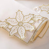 Embroidered Poinsettia Flowers Table Runner Sets