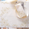 Embroidered Poinsettia Flowers Table Runner Sets
