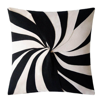 Handmade 17 x 17 Inch 3D Vortex Flowers Pillow Case in Wool