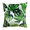 Velvet Print Tropical Plants Palm Leaf Pillow Case