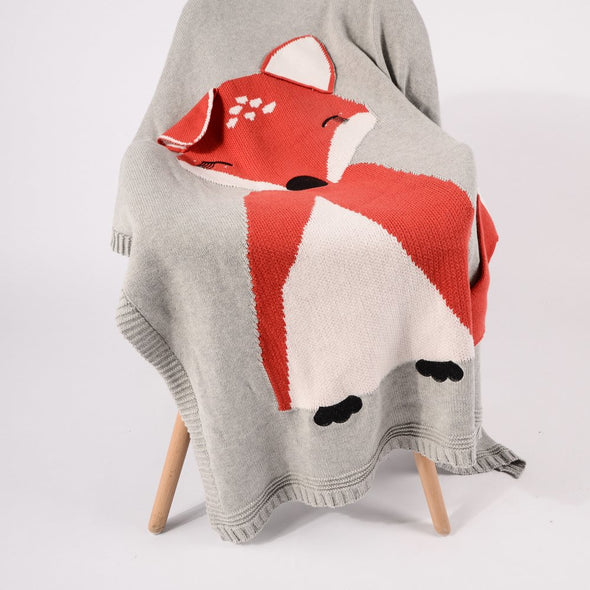 Fox knitting blanket