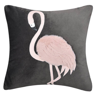 gray-flamingo-throw-pillow-case