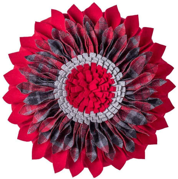 round-red-decorative-pillows-sunflower-design