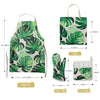 Palm Leaves Design Dad BBQ Apron and Mom Apron Set 4 PCS